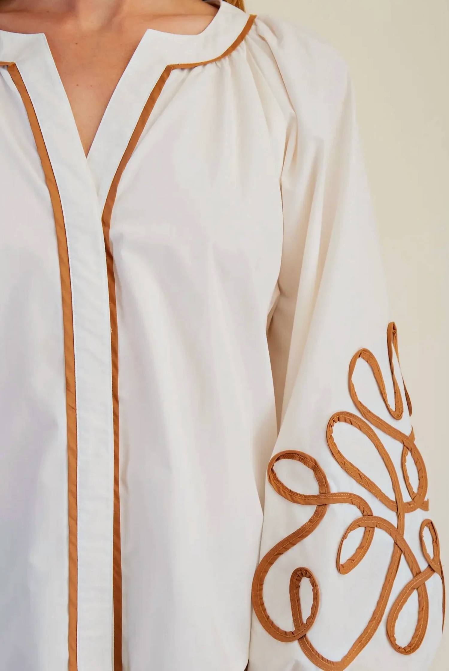 Glam - Women's Soutache Detail Top