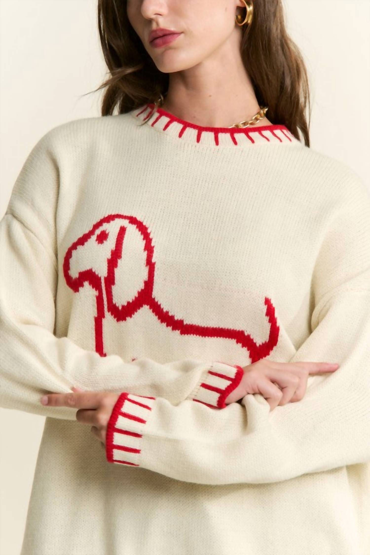 J.Nna - Puppy Accent Sweater Top