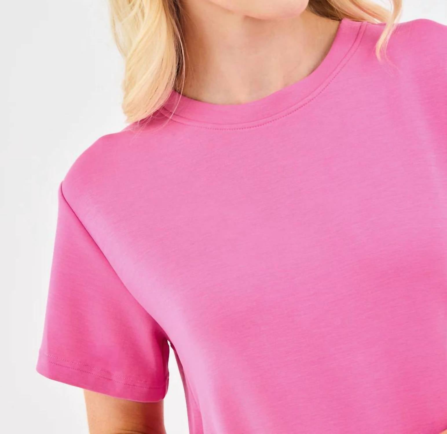 Mary Square Mckenzie Short Sleeve Top in pink - women's t-shirt - alternate view