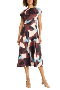 Maggy London - Cap Sleeve Geo Print A-line Dress