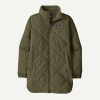 Patagonia Pine Bank Insulated Parka Jacket in basin green 1 - women's jacket - alternate view