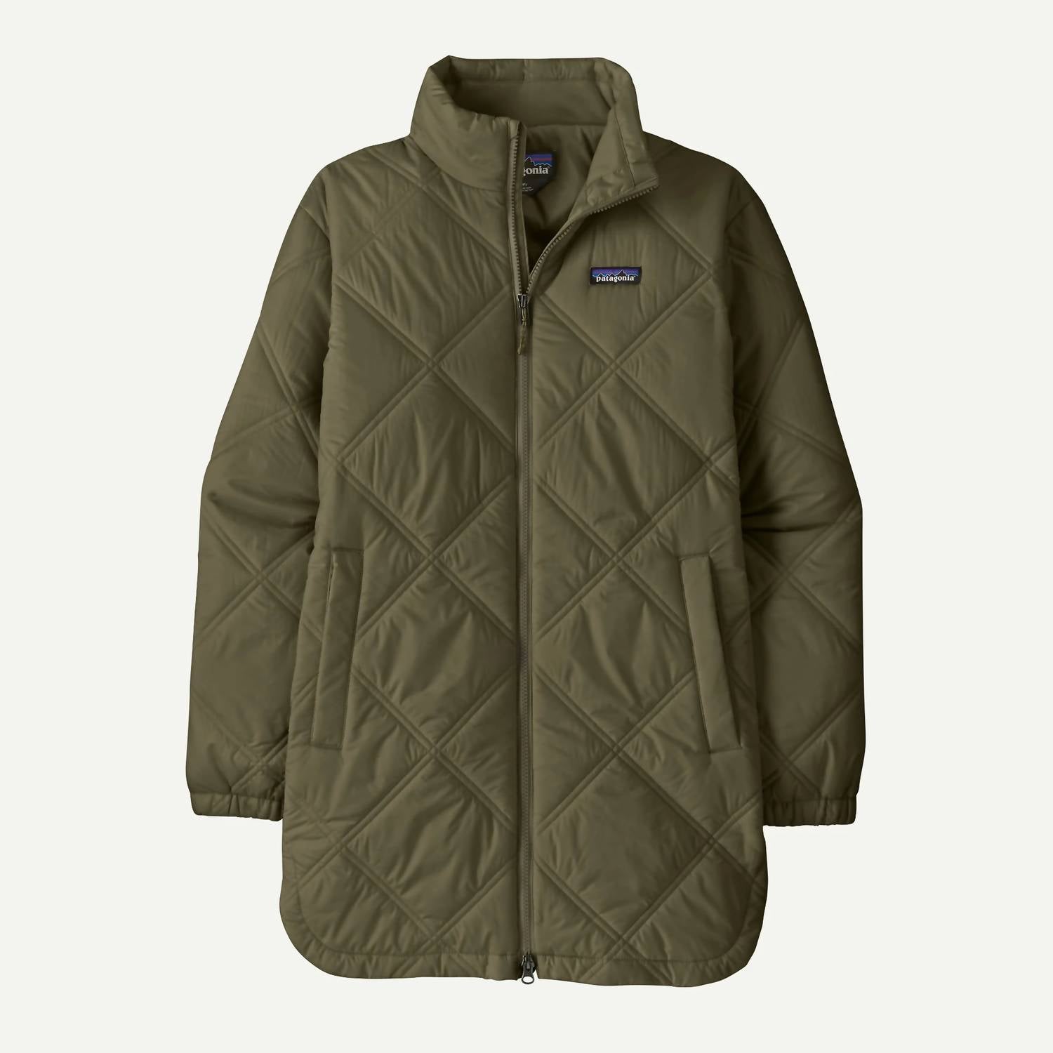 Patagonia Pine Bank Insulated Parka Jacket in basin green 1 - women's jacket - alternate view