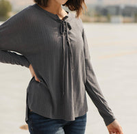 Straight Laced Ribbed Top
