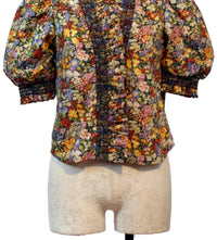 LOVE THE LABEL Women's Zuri Short Sleeve Top in cottage garden liberty print - women's blouse