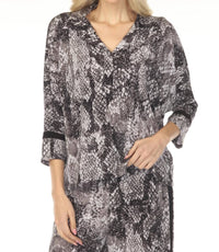 Joseph Ribkoff - Snakeskin Three Quarter Sleeve Top