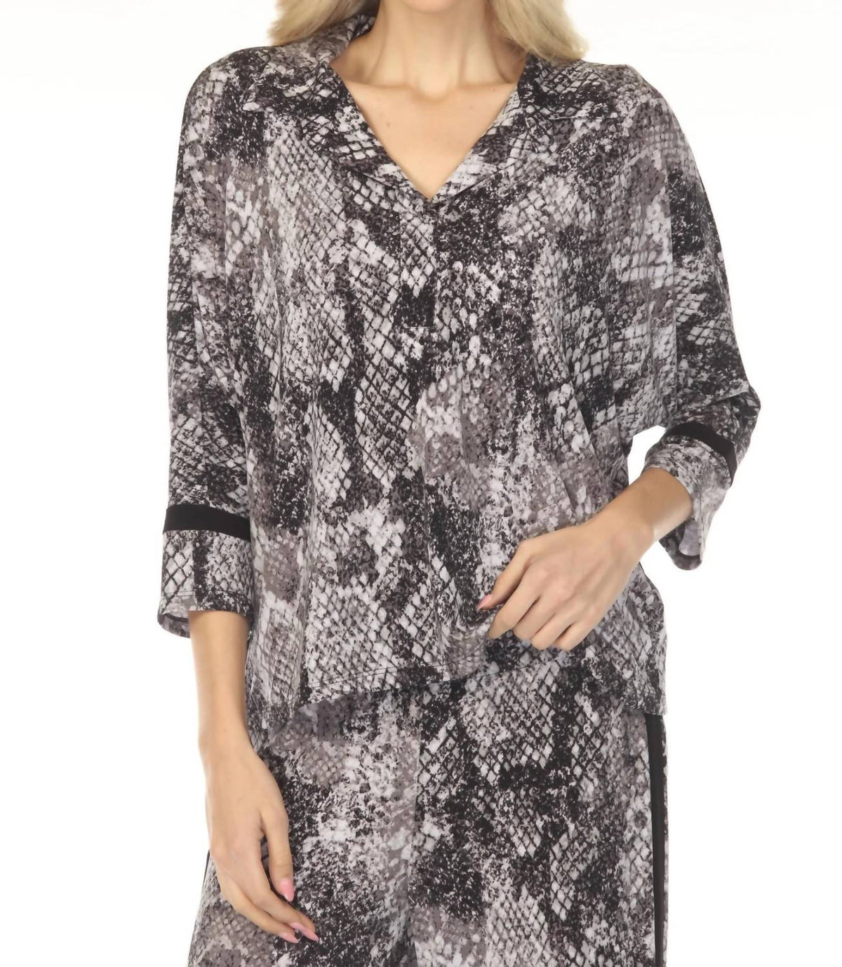 Joseph Ribkoff - Snakeskin Three Quarter Sleeve Top