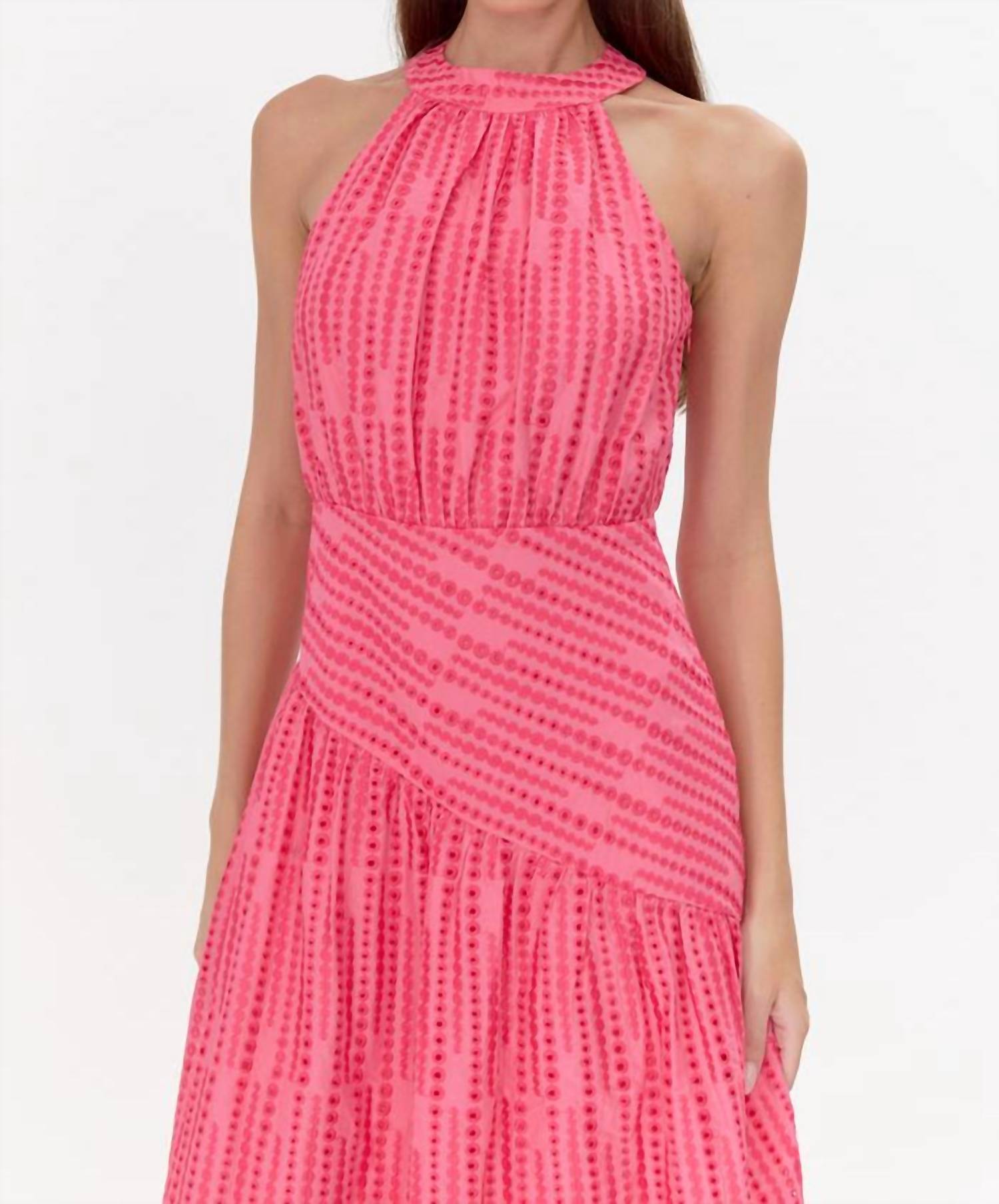 adelyn rae Sophie Halter Midi Dress in pink - women's dress - alternate view