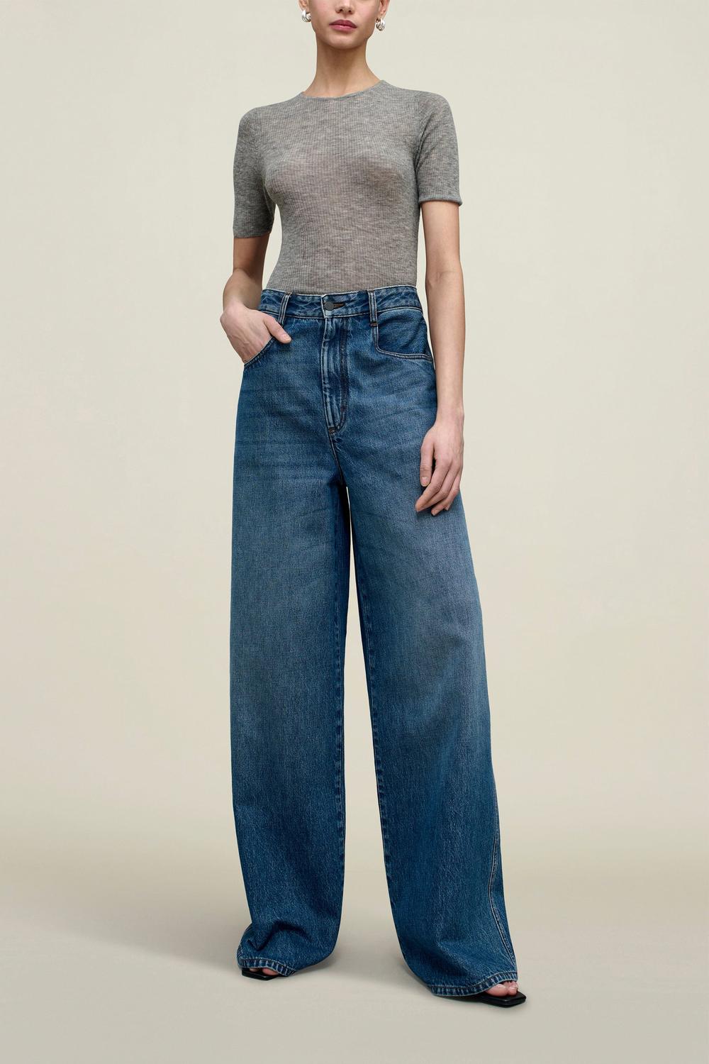 KALLMEYER Winona Wide Leg Jean in americana blue - women's jeans