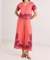 Alivia - Palm Embroidered Pants