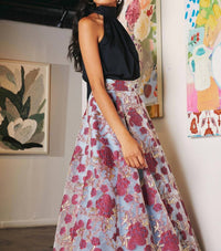 ABBEY GLASS Olivia Moonlight Petal Organza Maxi Skirt in light blue red - women's skirt - view 5