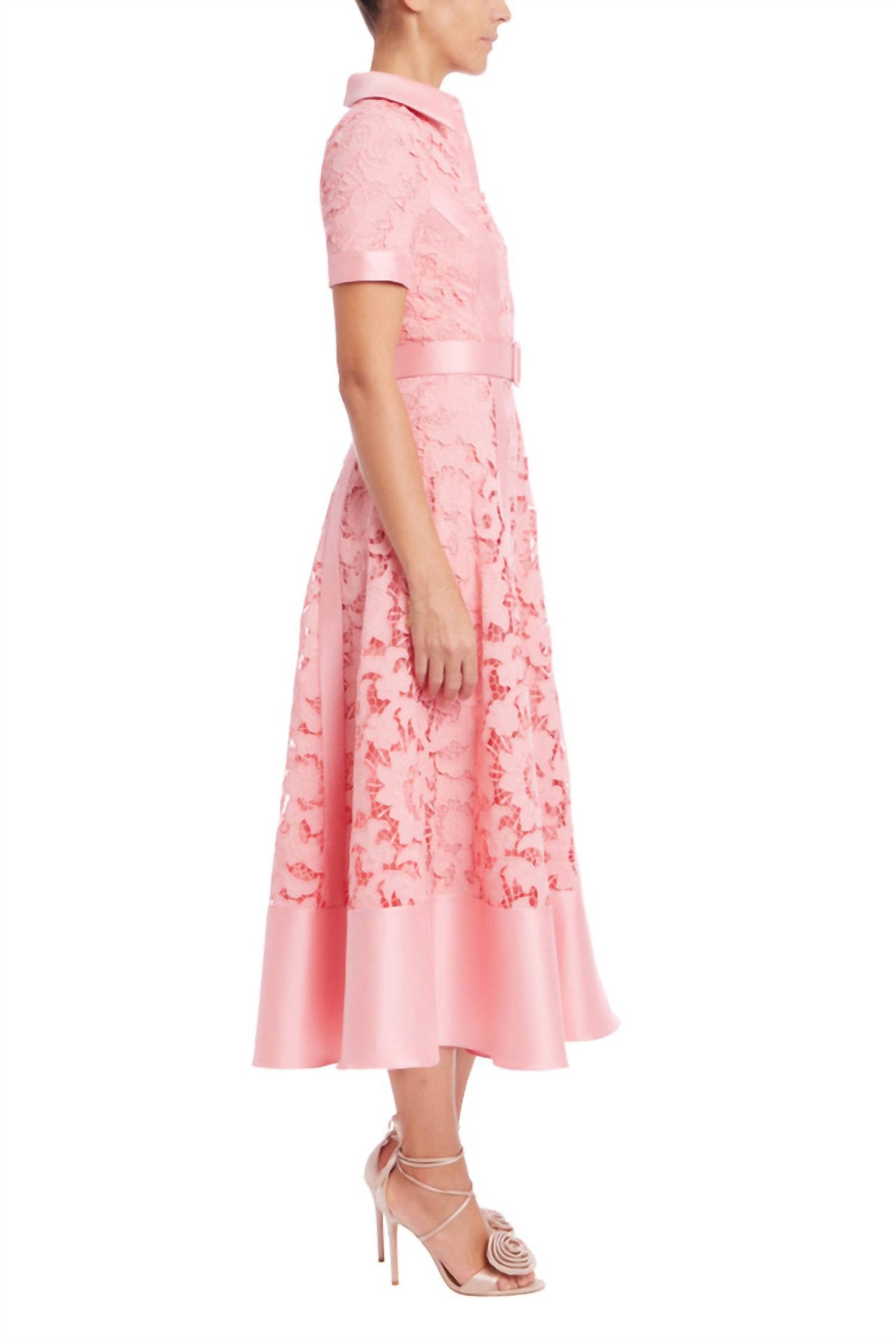 Badgley Mischka - Short Sleeve A-line Shirt Dress