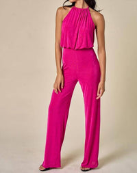 Blue Blush - Halter Neck Open Back Jumpsuit