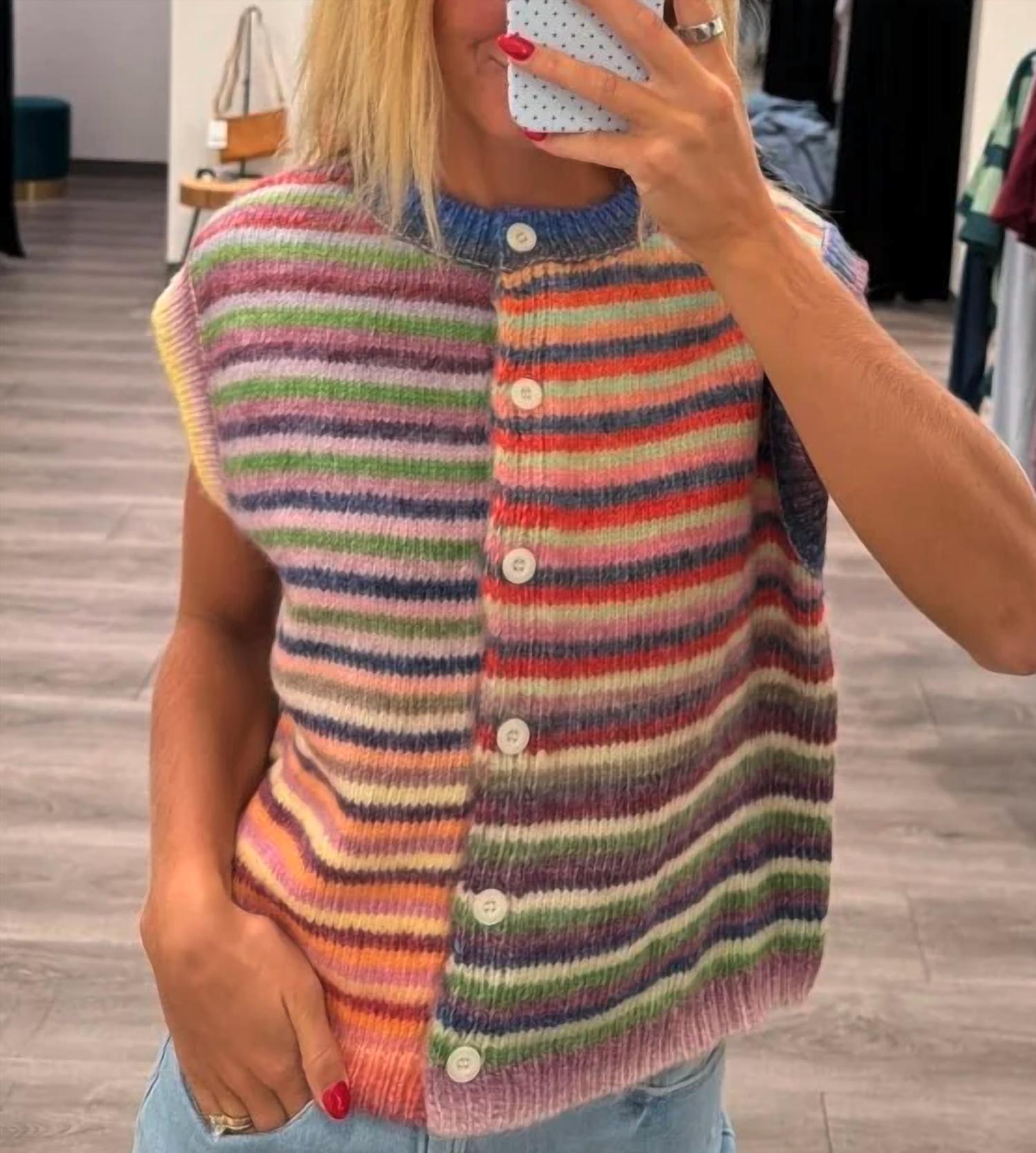 Wishlist - Rainbow Stripe Sweater Vest