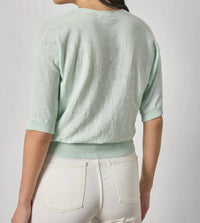 Lilla P Dolman V-neck Sweater in blue mist - women's sweater - detail view
