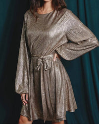 Dress Forum - Pleated Tie Waist Mini Dress