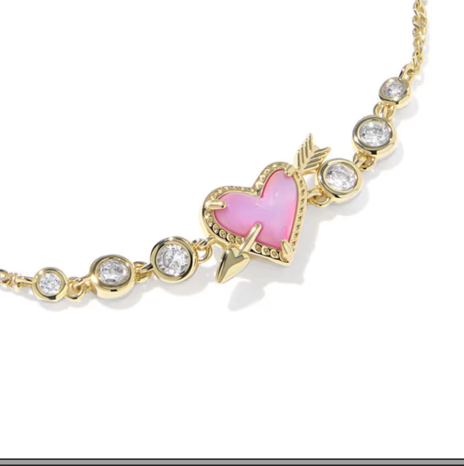 Kendra Scott - Women's Ari Heart Arrow Gold Tennis Bracelet