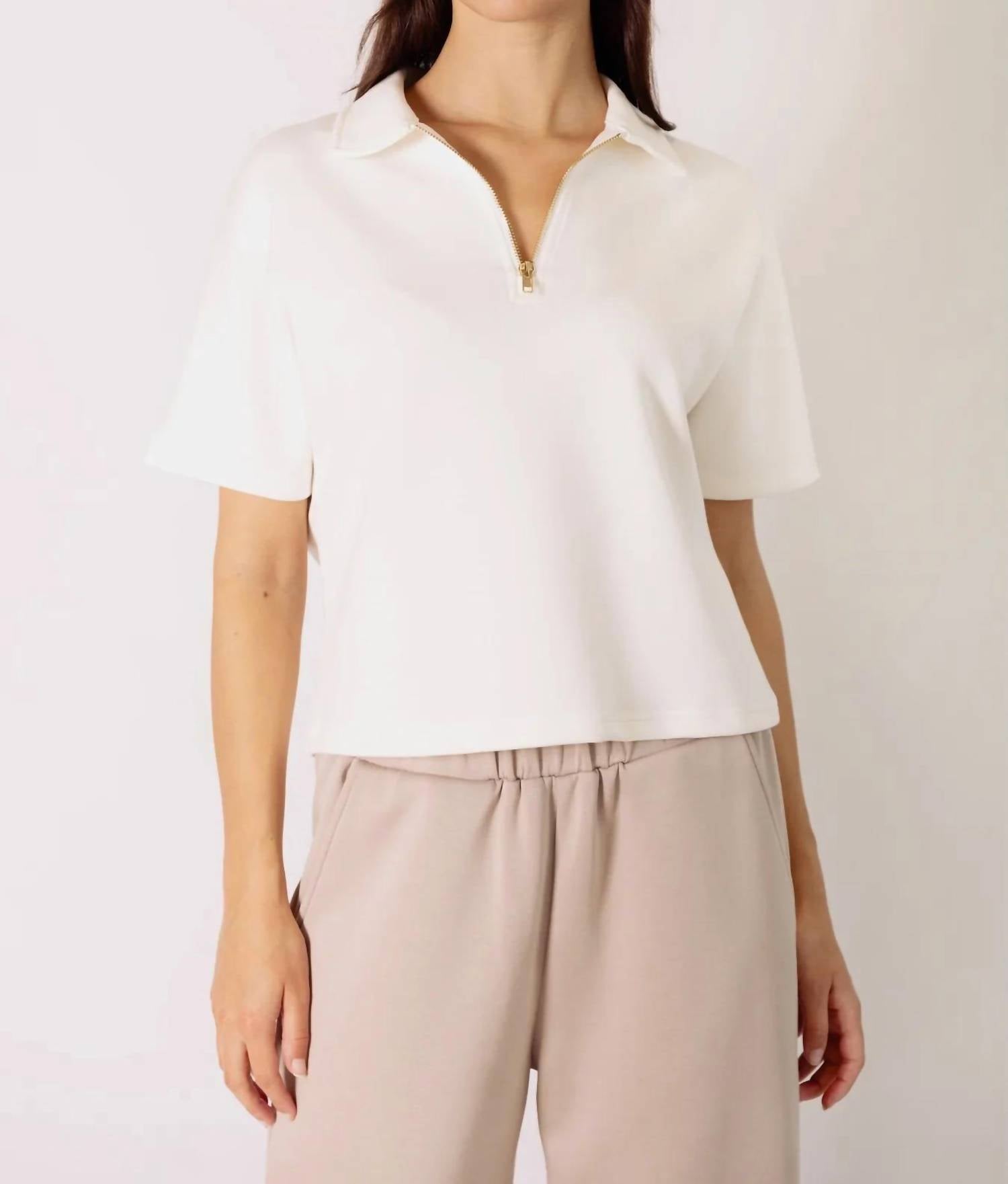 P.Cill - Millie Short Sleeve Zip Top