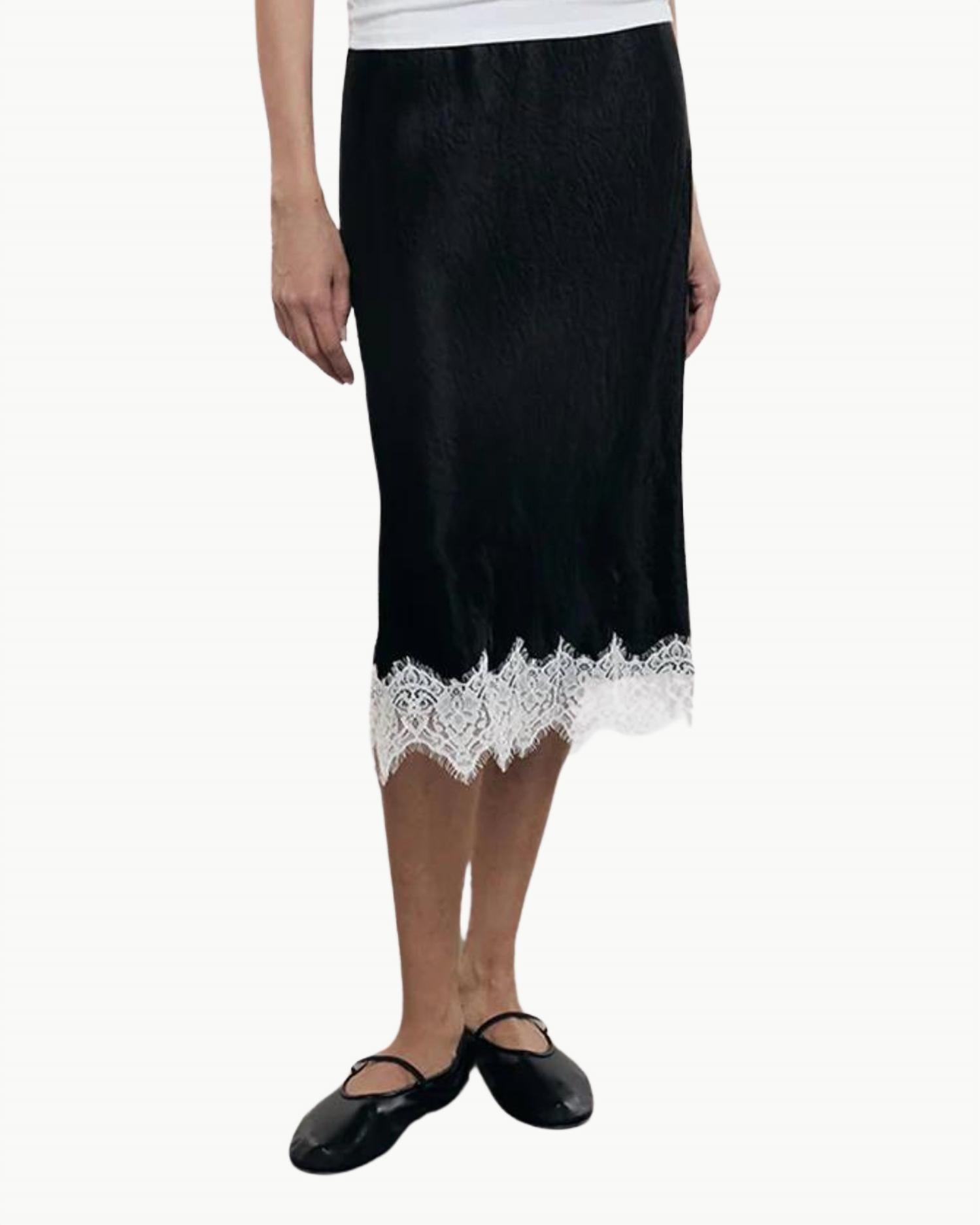 Enza Costa - Hammered Satin Slip Midi Skirt