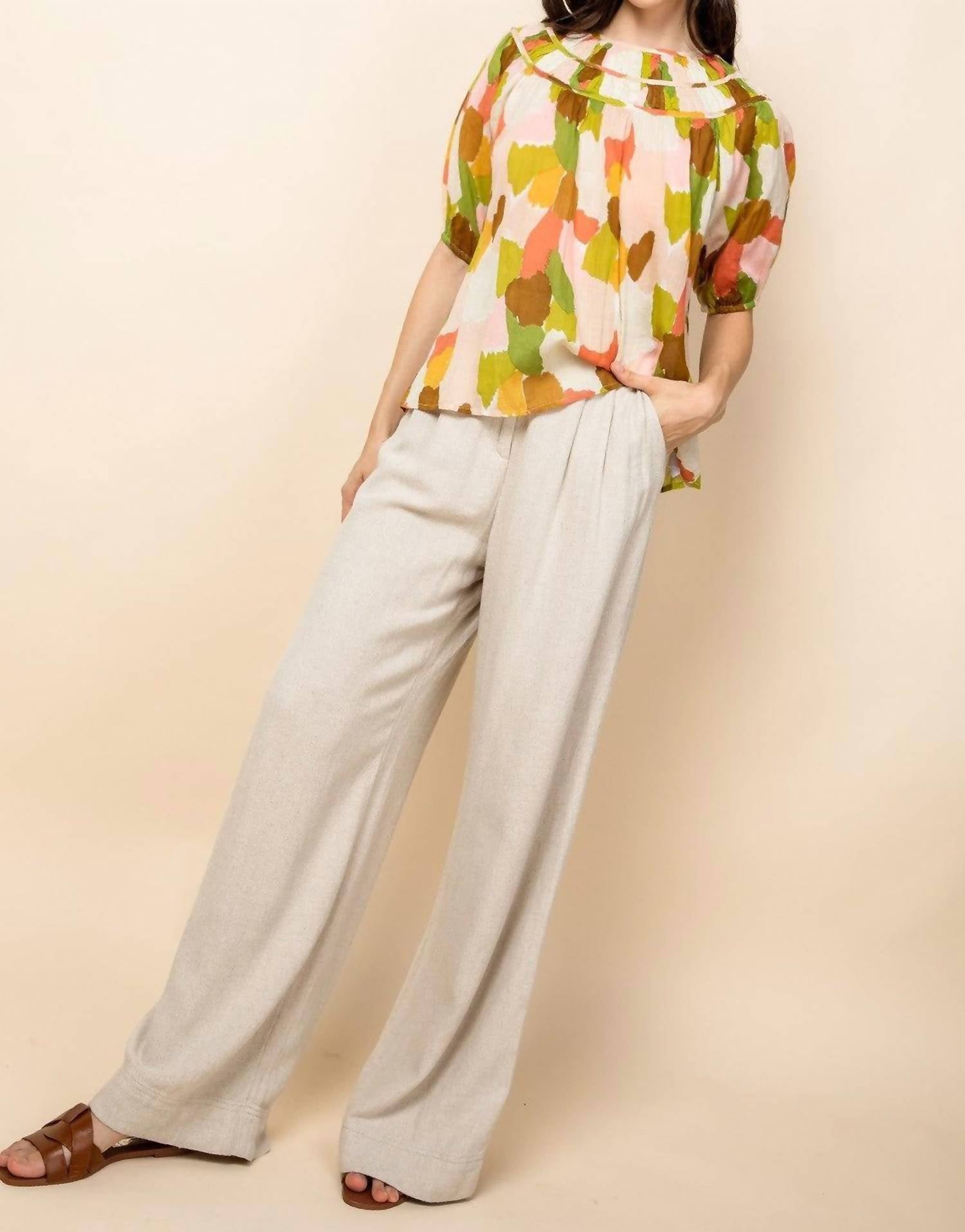 Thml - Krista Abstract Multi Color Short Sleeve Top