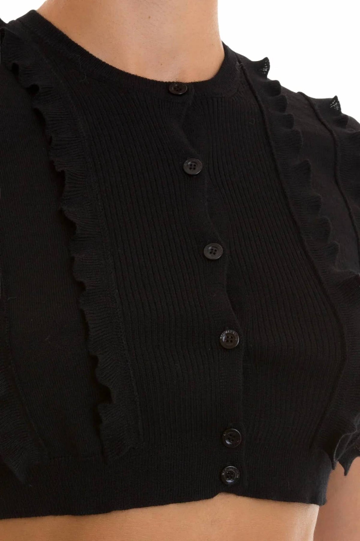Valentino Garavani - Wool Flounced Bolero Top