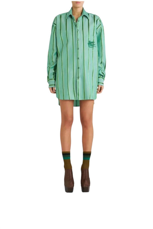 Etro - Striped Shirt Dress with Pegasus Logo