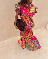 Never Fully Dressed - Remi Ruffle Round Neck Cap Dress