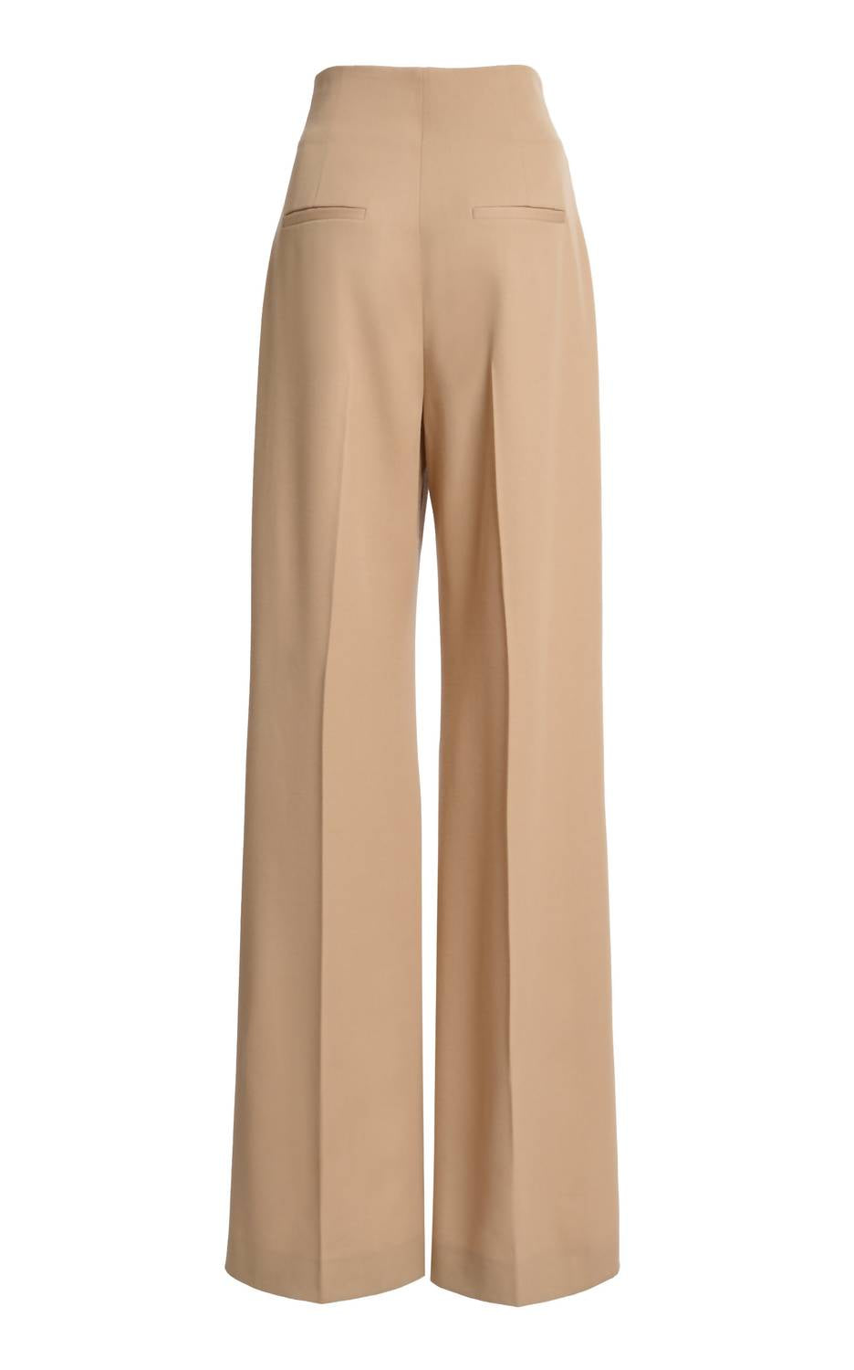 Chloe - Shirred High Rise Wool Gabardine Wide Leg Pants