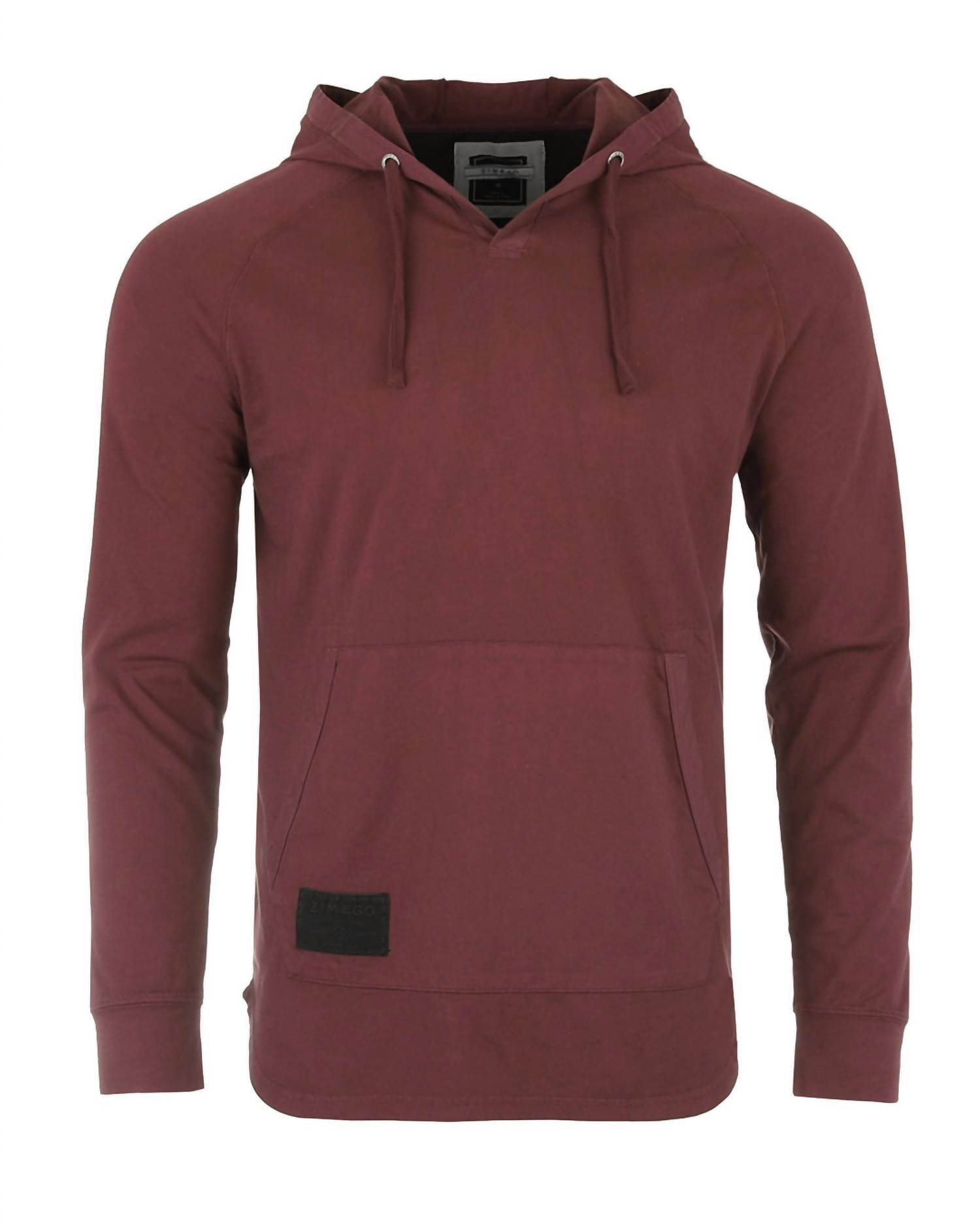 Zimego - Athletic V Neck Long Sleeve Henley Pullover Shirt