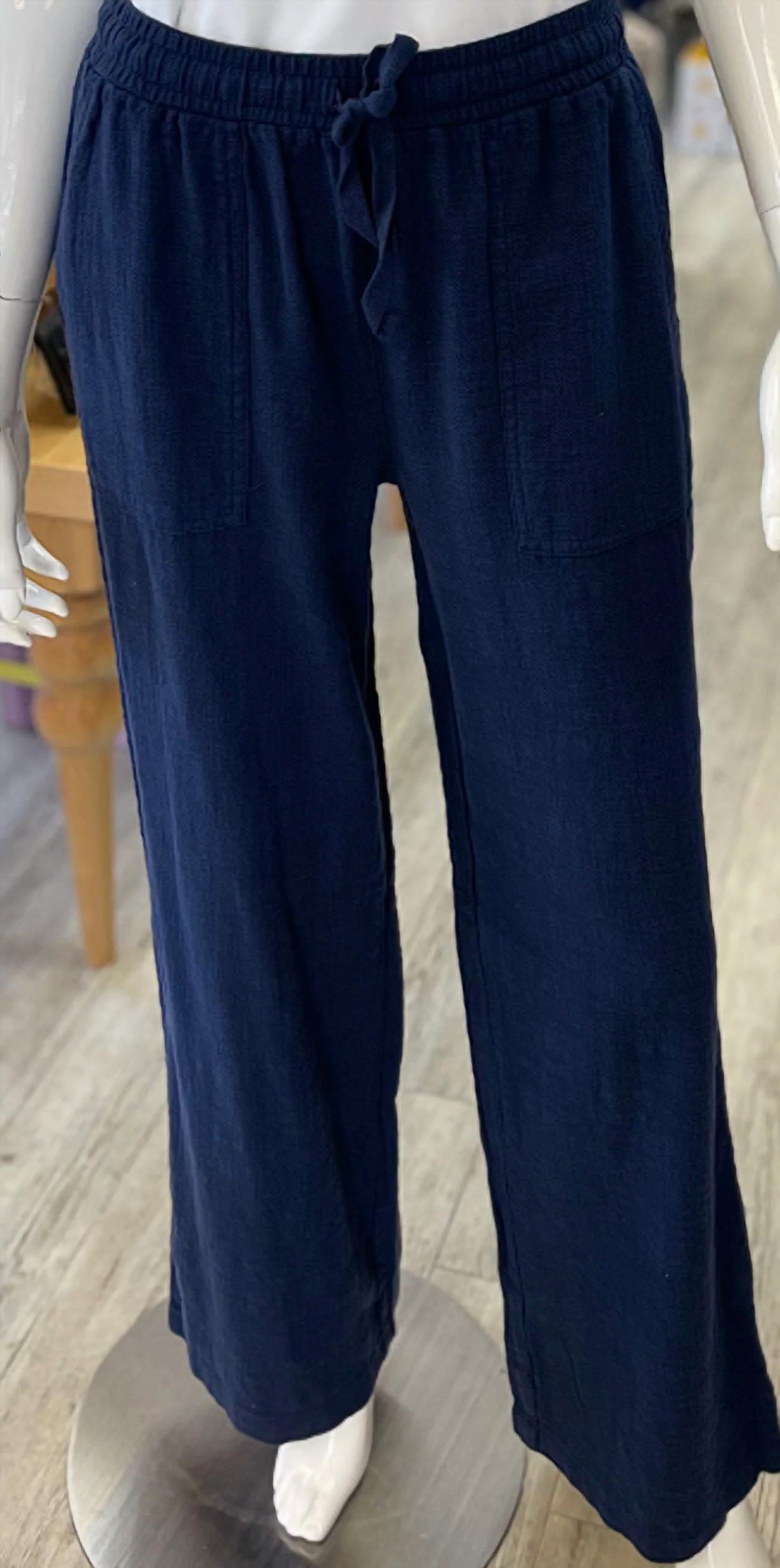 bobi Women's Wide Leg Tie Waist Pant in seaside - women's pants