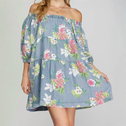 Fascination - Floral Print Mini Dress