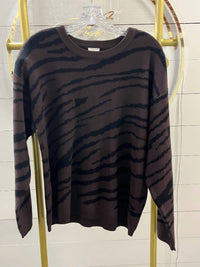 Zac & Rachel Women's Zebra Sweater in chocolate black - women's sweater