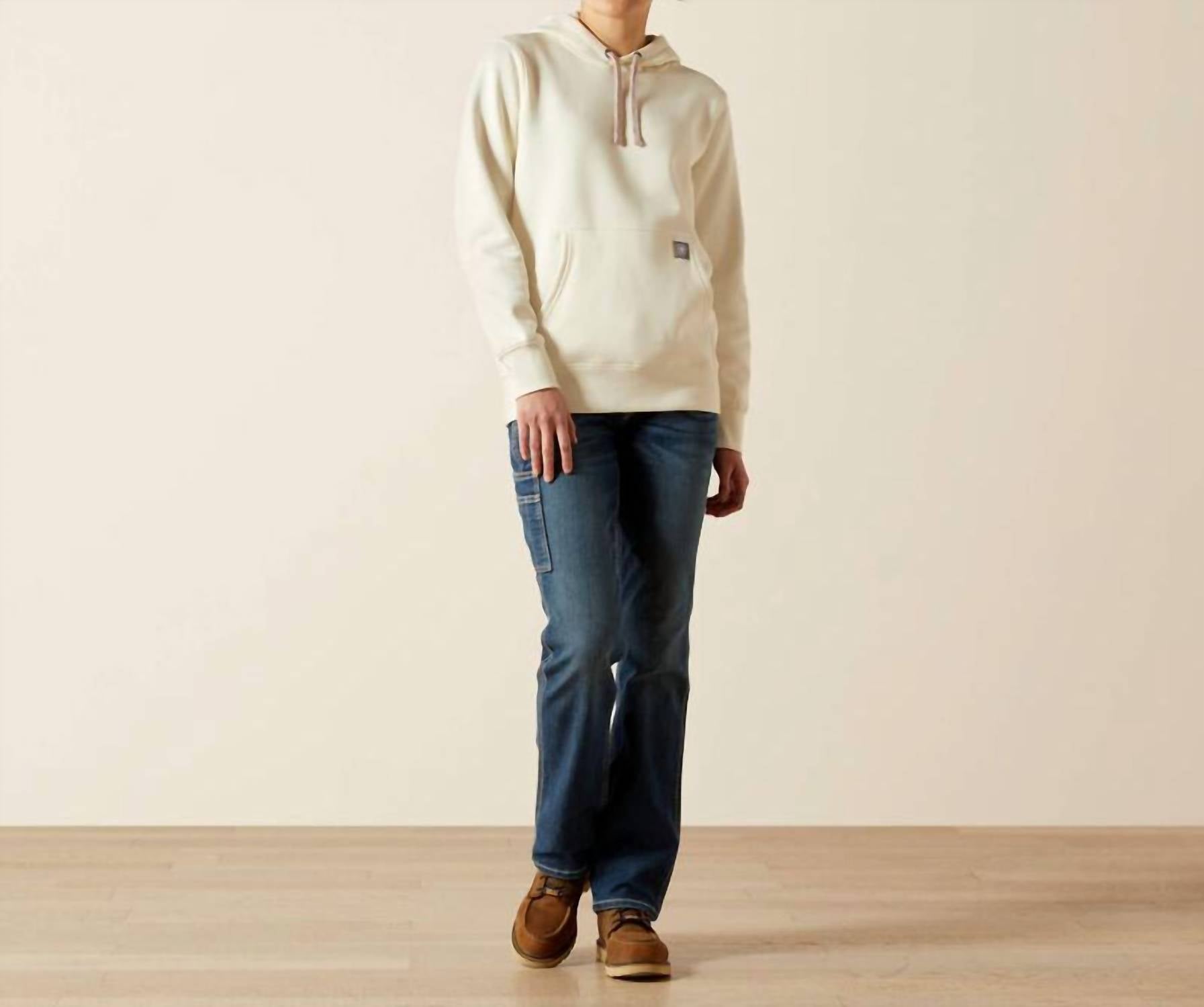 ARIAT Rebar Graphic Hoodie in vanilla ice - women's top - alternate view