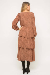 Semi Sheer Lurex Tier Midi Dress