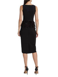 Chiara Boni - Aidos Feather Peplum Midi-dress