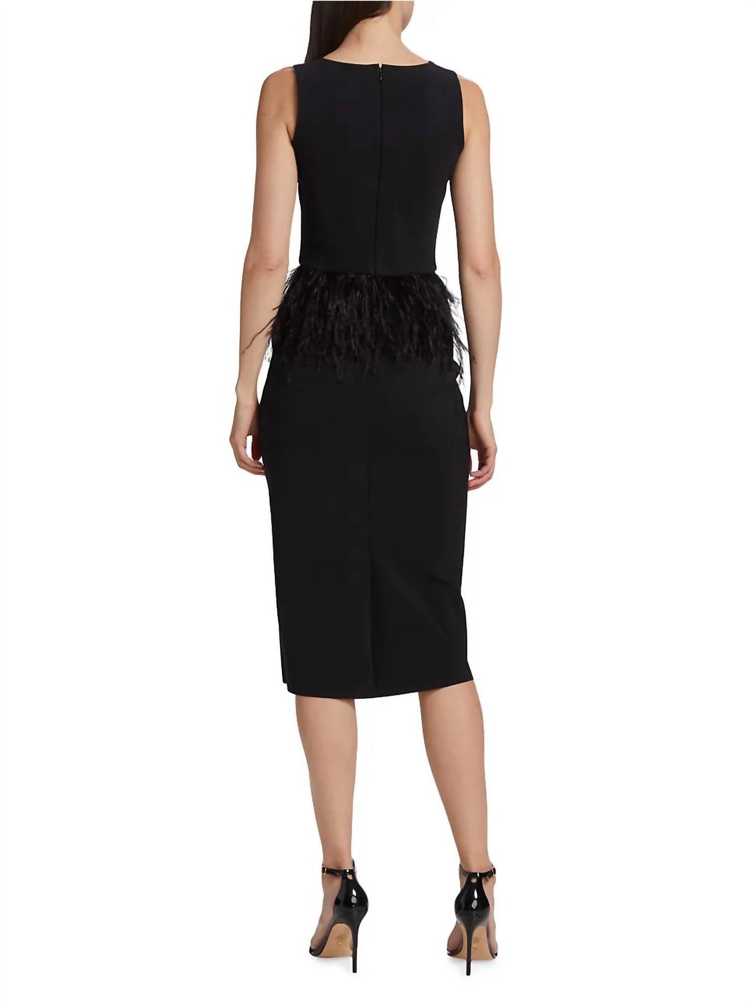 Chiara Boni - Aidos Feather Peplum Midi-dress