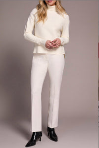 Tribal - Turtleneck High Low Sweater With Side Slits