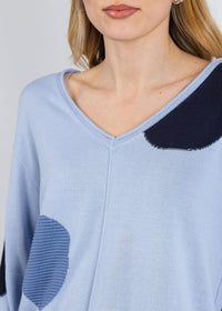 Olivia by Habitat Mixed Dot V-neck Sweater in rain - women's sweater - view 4