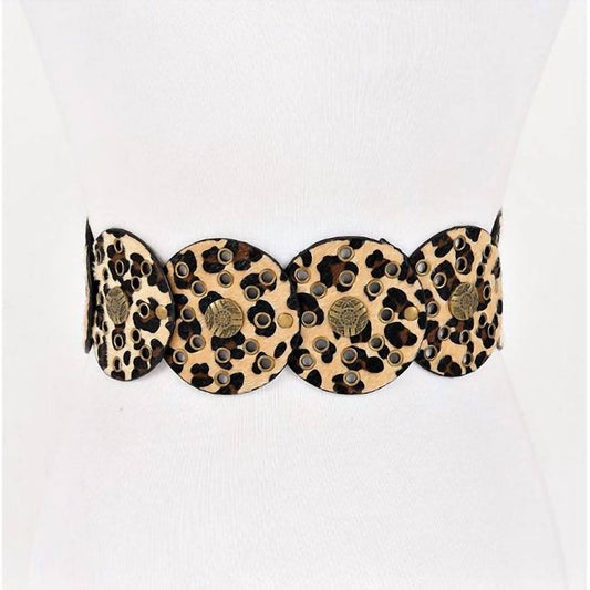 3Am By H&D Accessories - Women's Faux Fur Disc Concho Belt