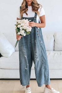 Rosa Clothing - Southern Country Distressed Washed Denim Overall