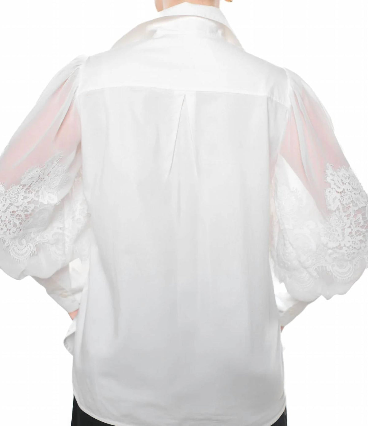 Milva Mi - Sheer Lace Sleeve Blouse
