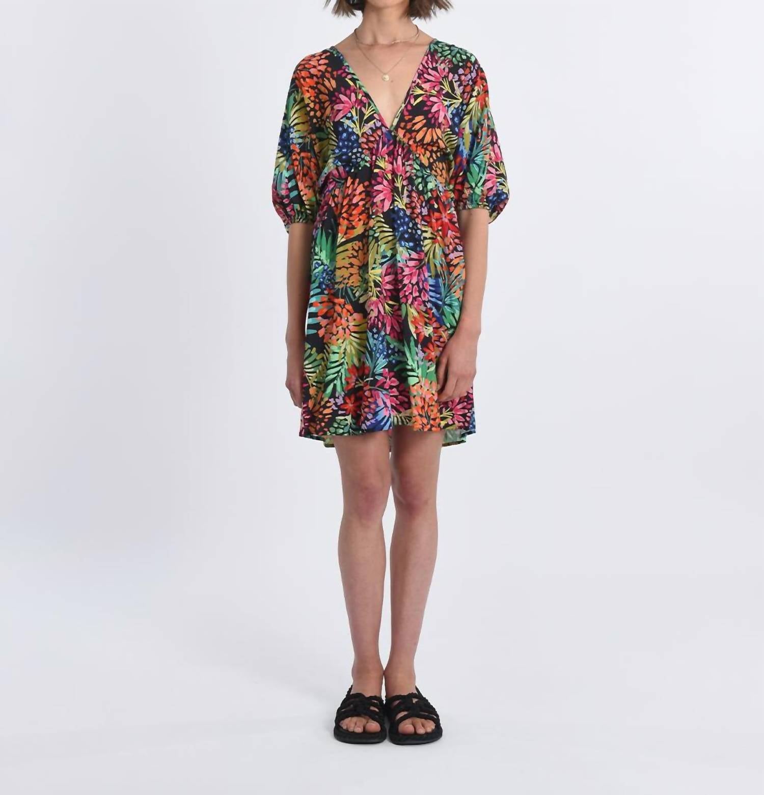 Ladies V-Neck Printed Dress