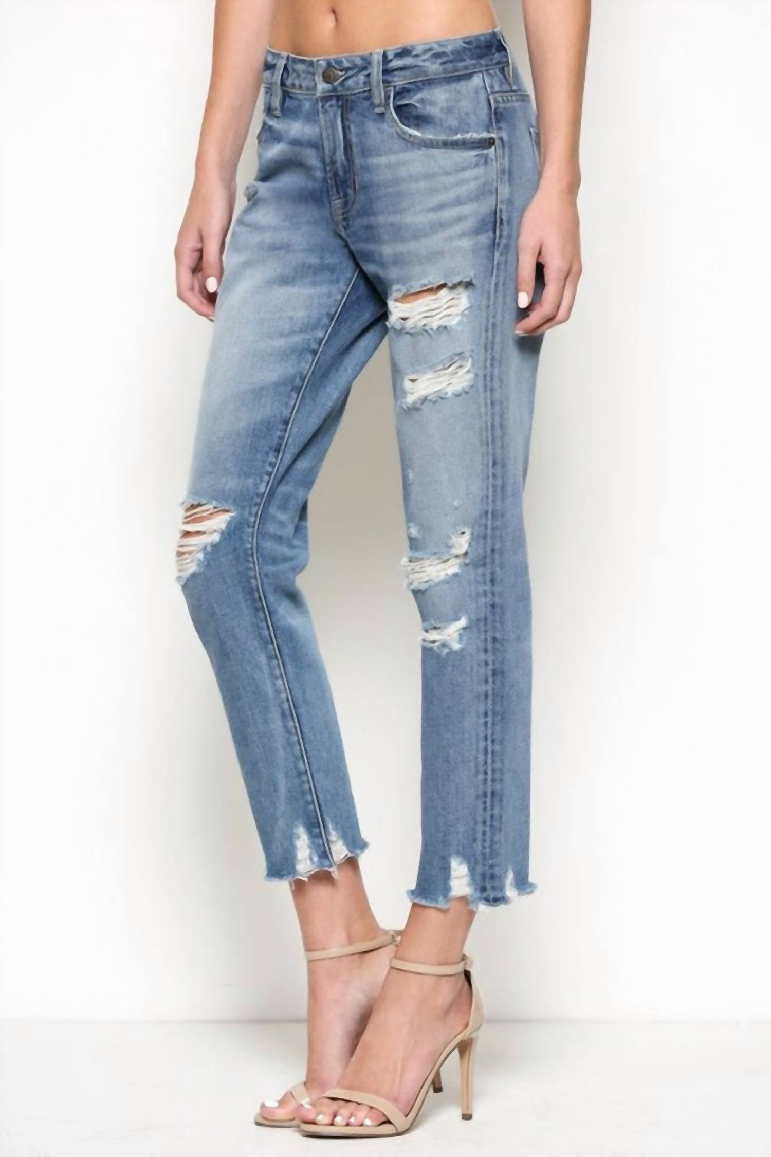 Hidden - Tracey Distressed Straight Jean