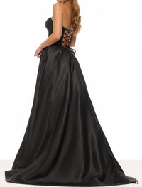 Sherri Hill Strapless A-line Gown in black - women's dress - alternate view