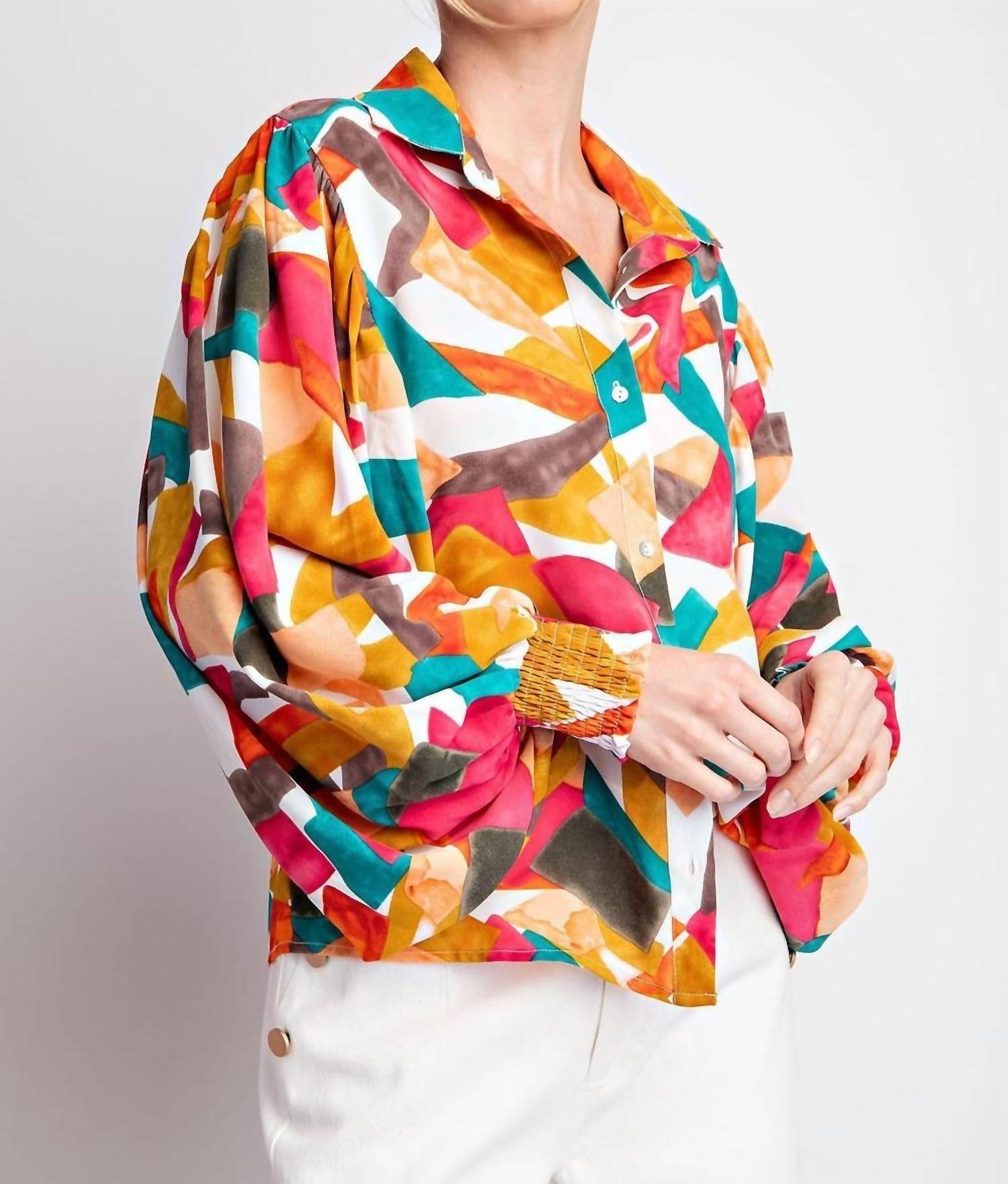 Ee:Some - Geometric Printed Blouse