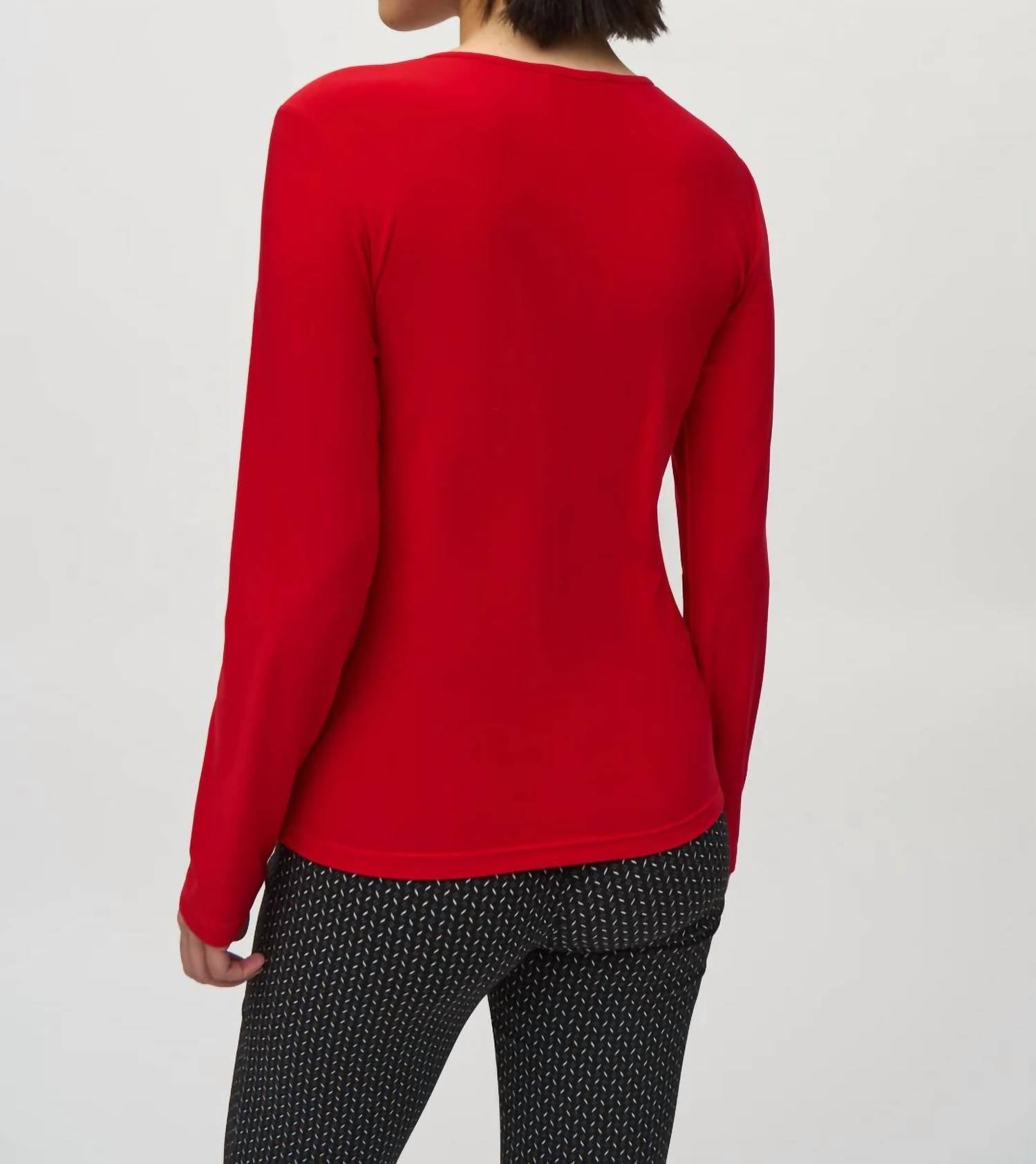 Joseph Ribkoff - LONG SLEEVE MESH NECK TOP