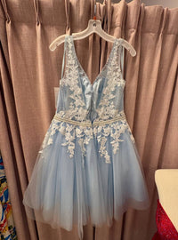 Dave & Johnny - Embroidered Tulle Rhinestone Belt Mini Dress