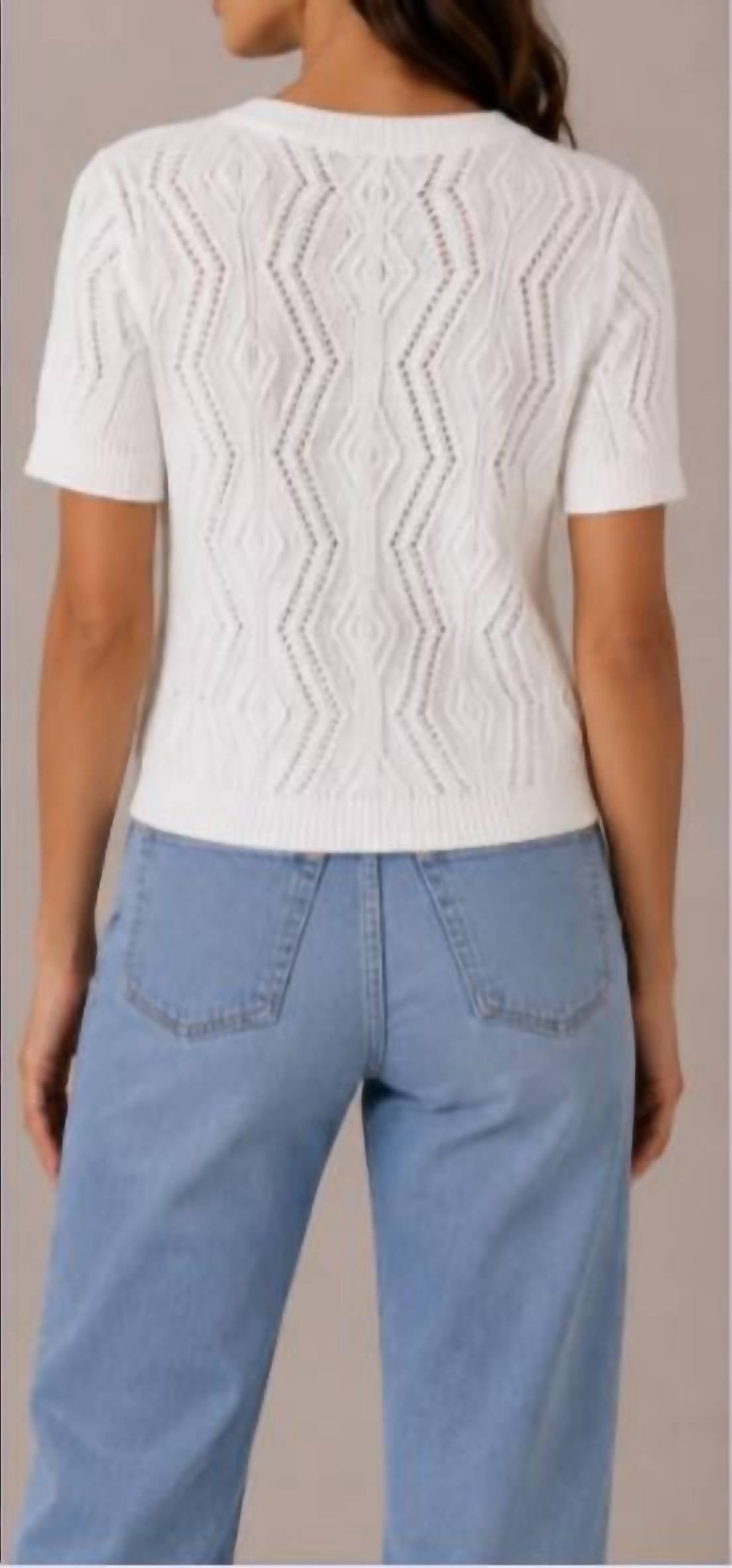 J. Society - Pointelle Short Sleeve Cardigan