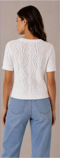 J. Society - Pointelle Short Sleeve Cardigan