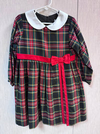 Florence Eiseman Girls' Plaid Dress With Collar And Bow in multi - kids' dress - alternate view