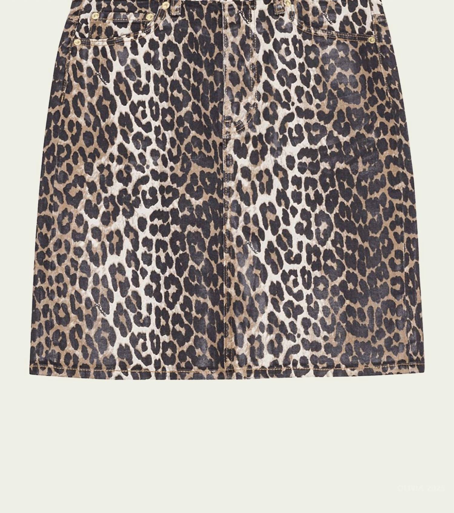 Ganni - Foil Print Denim Skirt